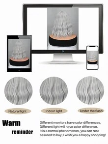 12inch Ngắn Màu xám Dợn sóng Quăn Bob Tóc giả Tóc mái , Hoàn hảo Đối với Mặc hàng ngày Và Lễ hội - Xám - Xem 7