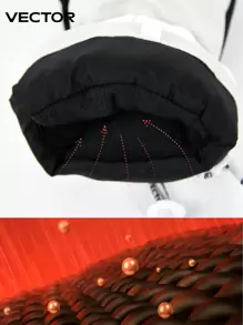 VECTOR MOTION 可拆卸凯夫拉耐磨滑雪手套，男女通用 - 适用于户外活动，减震，防割，防水，保暖内衬，加厚保暖，腕部保护板，绑带保暖，冬季手套，暖手器，雪地手套，适合滑雪、单板滑雪 - 黑色 - 查看 3
