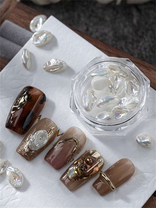 Accessoire d'ongle de perle de fausse baroque pour décoration d'art d'ongle avec 10 perles irrégulières à bricoler, charmes d'ongle, joyaux d'ongle, fournitures d'ongle décoration ongle bijoux ongles décor ongles