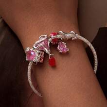 WOSTU 1 件 925 纯银血腥蝴蝶吊坠适合女士 DIY 制作手链和项链闪亮饰品 - 銀色 - 查看 9