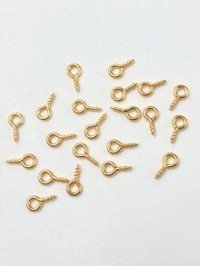 Skruv Ögon Och Krok Uppsättningar , Metallic Runda Avsluta Galge , Små Krok , Dekorationer Accessoar För Hängande - Guld - Visa 4