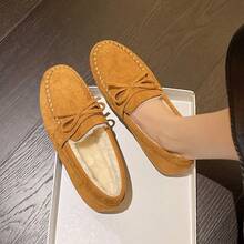Women's Flat Driving Loafers With Plush Lining, Warm Snow Boots, Soft Bottom Maternal Shoes For Autumn And Winter, Pregnant Women's Comfortable Walking Feeling - Orange - View 2