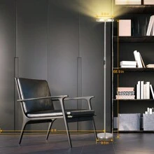 JOOFO Floor Lamp,30W/2400LM Sky LED Modern Torchiere 3 Color Temperatures Super Bright Floor Lamps-Tall Standing Pole Light With Remote & Touch Control For Living Room,Bed Room,Office (Brushed Nickel) - 砂鎳色 - 查看 4