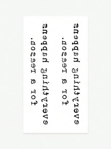 1 件可水洗临时纹身贴纸，带有个性化复古墨水花朵字体英文，防水、防汗，适合时尚人士粘贴在锁骨上 - 黑色 - 查看 4