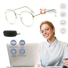 Lentes Oftalmicos Armazón Hipster Para Graduar Redondos - Dorado - Ver 10