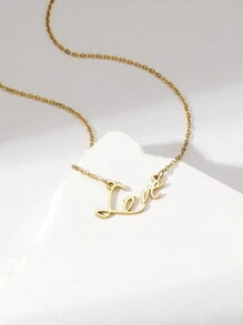 1 pc personal stainless steel girl's name pendant necklace - Yellow Gold - View 5