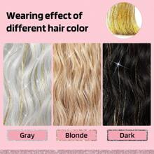 6 chiếc/1 hộp kẹp tóc bằng dây kim loại chịu nhiệt cho kiểu tóc tiên, kẹp tóc nối bằng dây kim loại lấp lánh, phụ kiện tóc sáng bóng cho phụ nữ và trẻ em gái, hoàn hảo cho lễ hội Halloween, phụ kiện đội đầu bằng vàng - Vàng - Xem 2