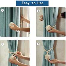 2 Gói Dây Buộc Rèm Cửa - Dây Buộc Rèm Cửa Chịu Lực Cao, Dây Buộc Rèm Cửa Trang Trí Nông Thôn Làm Thủ Công - Màu be - Xem 3