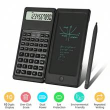 Foldable  Scientific Calculators 10 Digit LCD Display Desktop Calculators Comes with a 6 inch Writing Tablet for High School, College and Office Business Support Stylus Pen Erase Button Lock