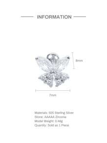 1入時尚立方氧化鋯裝飾925純銀耳針,適用於女性日常裝飾18k鍍金精品珠寶,婚禮禮物