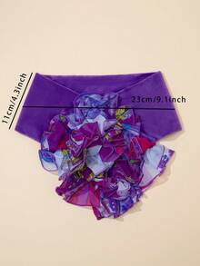 1個時尚多功能 3d花形頸部圍巾 - 紫色 - 查看 4