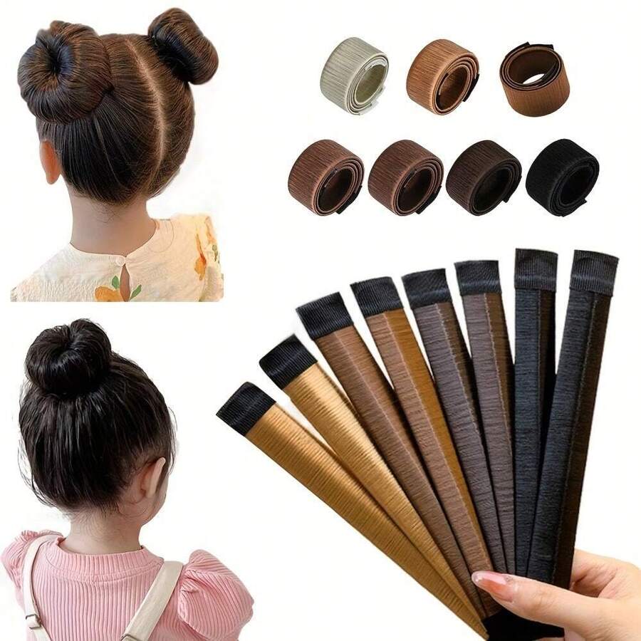 1 Máy làm búi tóc xoắn kiểu Pháp 7 màu - Búi tóc ba lê cho nữ thường ngày, Phụ kiện tóc, Tóc đuôi ngựa, Dây thun buộc tóc, Dây buộc tóc, Dây buộc tóc, Phụ kiện đội đầu - màu đen - Xem 1