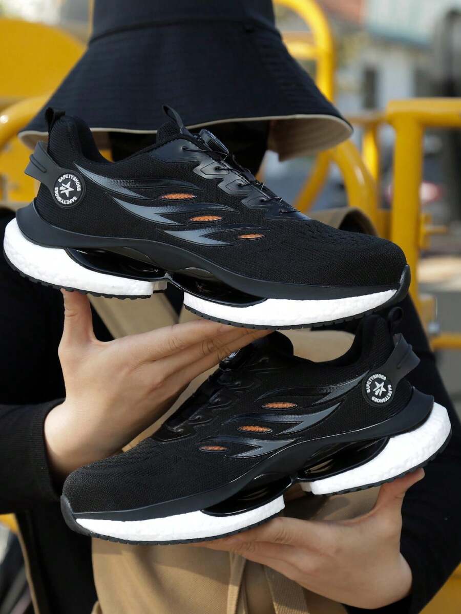 男性鋼頭鞋,舒適輕便的工作安全鞋,防刺穿、防滑、不毀壞運動鞋,建築工程實用鞋