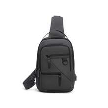 男士胸包,配大容量腰包,硬币包,手机包,运动包,防水多层设计腰包,黑色商务礼物,丈夫父亲节礼物,情人节礼物,男人专属 - 灰色 - 查看 4