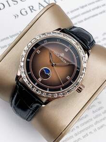 LOUIEJUELEN Black Watch Men'S Waterproof Casual Leather Watch - Black - View 7