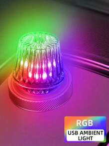 Car RGB Mini USB LED Atmosphere Light Decoration Light Atmosphere Light Car Lighting Portable Plug And Play Neon Lights For Car - Red - View 2