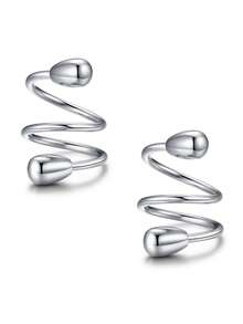 CIZME 2pcs/Set Fake Nipple Rings,Stainless Steel Nipple Rings,Fake Nipple Piercings Faux Nipple Rings For Women Faux Piercing Jewelry - Multicolor-2 - View 8