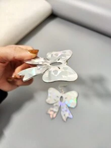 1pair Fashionable Laser Cut Acrylic Bowknot Design Dangle Earrings, Suitable For Women's Art Festivals, Performances, And Everyday Wear - Bow Tie - View 10