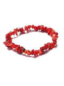 Pulsera Elástica De Piedras Preciosas De Cristal Hecha A Mano, Que Incluye 7 Cuentas De Chakra, Excelente Regalo Para El Día De San Valentín Y Navidad