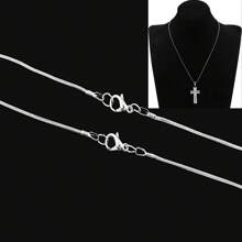 3-12入組新款時尚珠寶蛇鏈項鏈,情侶項鍊,新年禮物裝飾品,電鍍銅材料,約1.2mm寬50cm長,銀色,適用於珠寶製作和節慶,適合初學者和成年人 - 灰色 - 查看 9