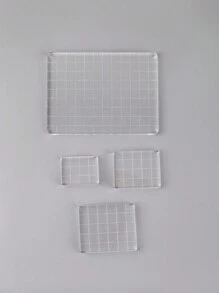 4入組矩形亞克力印章手柄 - 無色 - 查看 6