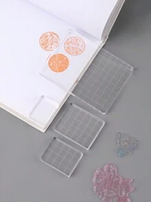 4入組矩形亞克力印章手柄 - 無色 - 查看 5