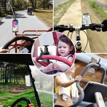 1入組高爾夫球車前置360度可旋轉手機支架,適用於自行車,電動車,跑步機和摩托車之手機支架 - 黑色 - 查看 4