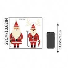 2 件裝聖誕老人和馴鹿聖誕牆貼,自黏窗戶裝飾,營造節日氣氛