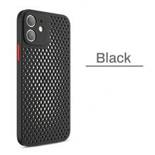 Apple Heat Dissipation Breathable Cooling Case Compatible With Iphone 12 11 13 14 Plus 15 16 Pro Max 13 Mini X XS Max XR 7 8 Plus SE Soft Silicone Cover - Black - View 1