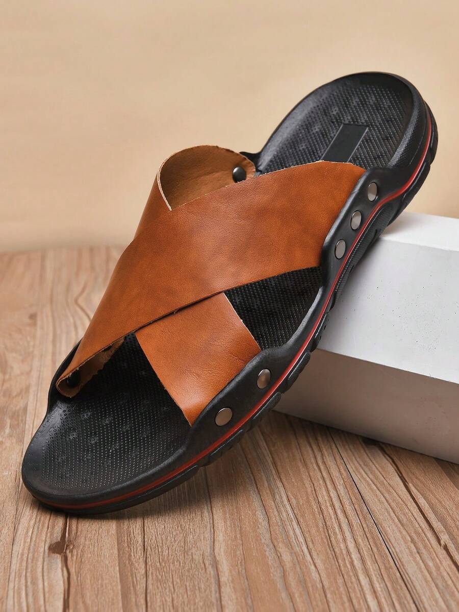 男裝夏季涼鞋,舒適的老年人爸爸海灘鞋