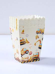 8 pièces boîtes à pop-corn de véhicule d'ingénierie, boîtes à frites, gobelets à pop-corn, boîtes à pain de boulangerie, boîtes cadeaux pour anniversaire, baby shower, boîtes à bonbons, décoration d'emballage cadeaux, pour soirée familiale de cinéma, Noël