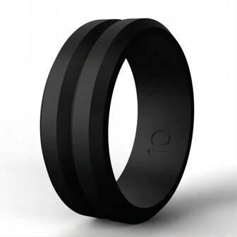1 Pièce Bague En Silicone À Rainure En V Et À Encoche Oblique Pour Homme, Accessoires De Bague De Doigt De Couple Pour Sport En Plein Air