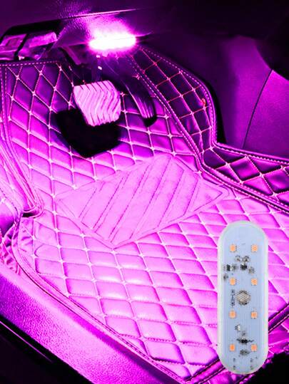 1件装汽车内饰触控氛围灯 - 粉色和紫色灯光