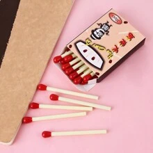 20入組創意和可愛的火柴棒設計圓珠筆,逼真的火柴棒形狀迷你筆,適用於學生學習輔助工具和獎品 - 白色 - 查看 1