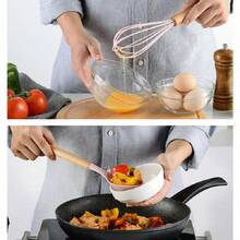 14pcs/set Silicone Utensil Set, Safety Cooking Utensils With Storage Bucket, Non-Stick Cooking Utensils With Wooden Handle, Cookware, Kitchen Utensil Set - Pink 14-piece set - View 5