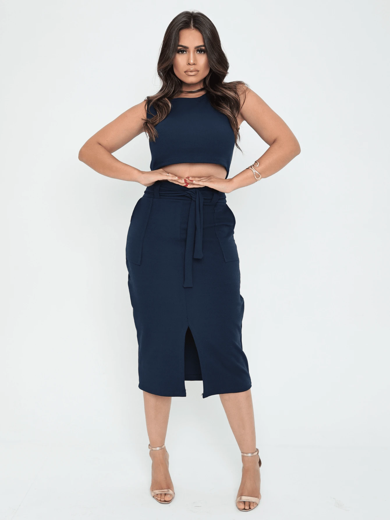 Women Two-piece Outfits - Màu xanh lam - Xem 1
