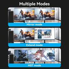 VENTION 4K DisplayPort 线缆，[4K@60Hz, 2K@144Hz] DP 线缆 1.2 镀金编织高速显示端口线 144Hz，适用于游戏显示器、显卡、电视、PC、笔记本电脑 - 黑色 - 查看 12