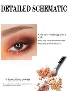 Mgl菱形22色眼影盤 - 進口哑光珍珠光泽泥土色系日常使用(焦糖橙棕色盤)1入 - 彩色 - 查看 3