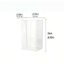 1pc Wall mounted toilet paper box, Transparent punching free towel suction box, Household bathroom toilet kitchen napkin storage box.