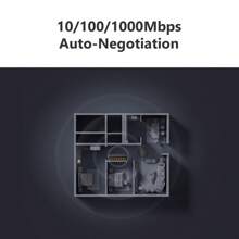 IMOU 8-Port Gigabit Switch SG108C Router with 10/100/1000Mbps Auto-Negotiation Auto MDI/MDIX 802.3X Flow Control - Black - View 5