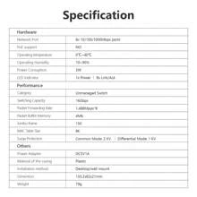 IMOU 8-Port Gigabit Switch SG108C Router with 10/100/1000Mbps Auto-Negotiation Auto MDI/MDIX 802.3X Flow Control - Black - View 7