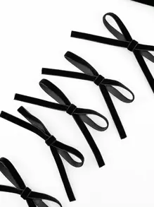 6pcs/Set Women's Black Bow Hair Clip Alligator Hairpin Set For Parties, Photoshoots, College Life And Any Occasions, Can Be Used As Hair Accessory Or Matched With Clothes Cute Valentine's Day Valentines Claw Clips Hair Claws Hair Barrettes, School Stuff, Elegant, Bows, Hair Accerssories