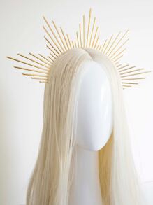 1PC Gold Metal Sun Crown Goddess Headpiece Queen Crown Bridal Headband Elegant,Hairband,Hair Hoop Headbands Hair Accessories Head Accessories - Gold - View 4