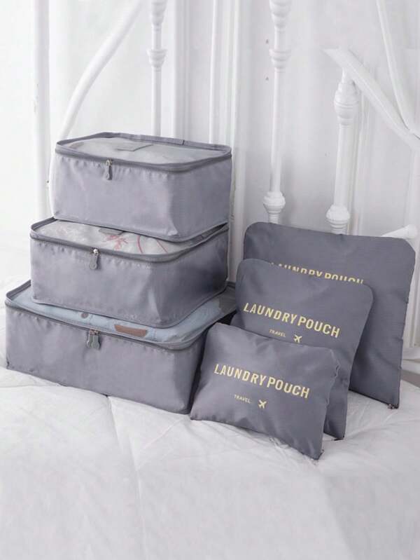 6pcs Compression Packing Cubes Oxford Travel Organizer Set With Cosmetic Bag With Underwear Cube For Travel For Luggage Travel Essentials For Holiday Vacation Clothes Storage Clothes Organizer Travel Organizer Bag Set Travel Storage Bag Set Packaging Bag Back To School School Bag Travel Essentials Travel Organizer For Beach Summer Vacation