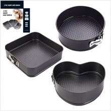 心形方形圓形彈簧模蛋糕盤，碳鋼可拆式底部蛋糕模具，不粘底烤盤，烤箱配件，烘焙工具，廚房小器具，廚房用品