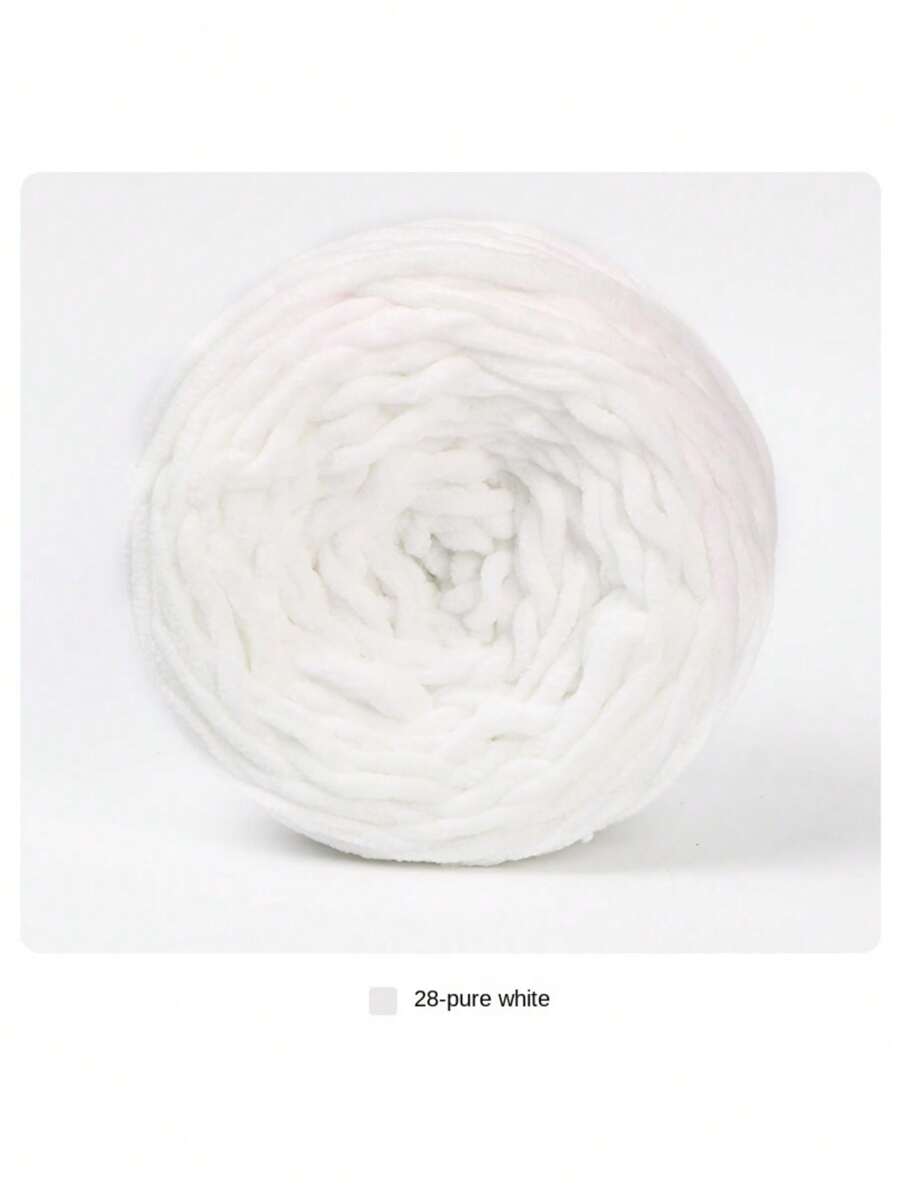1 Ball Of 28 Pure White Ice Bar Yarn Thick Knitting Diy Scarf Sweater Hat Crochet Thread - pure white - View 1