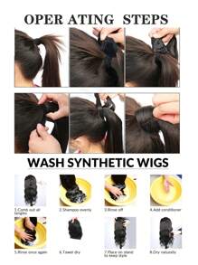 绑扎式 Bingding 马尾夹接发 22 英寸长直发一体式环绕马尾假发 适合女士女孩时尚美容时尚派对圣诞新年礼物