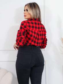 Women Blouses - Đỏ và đen - Xem 4