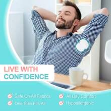 Disposable Underarm Sweat Pads, 10pcs/pack Armpit Shields, Sweat Absorbent Pads - White - View 4