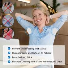 Disposable Underarm Sweat Pads, 10pcs/pack Armpit Shields, Sweat Absorbent Pads - White - View 7
